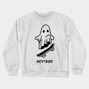 White & Black Minimalist Cute Ghost Halloween T-Shirt Crewneck Sweatshirt